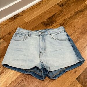 PacSun Two Tone Light and Dark Blue Jean Shorts